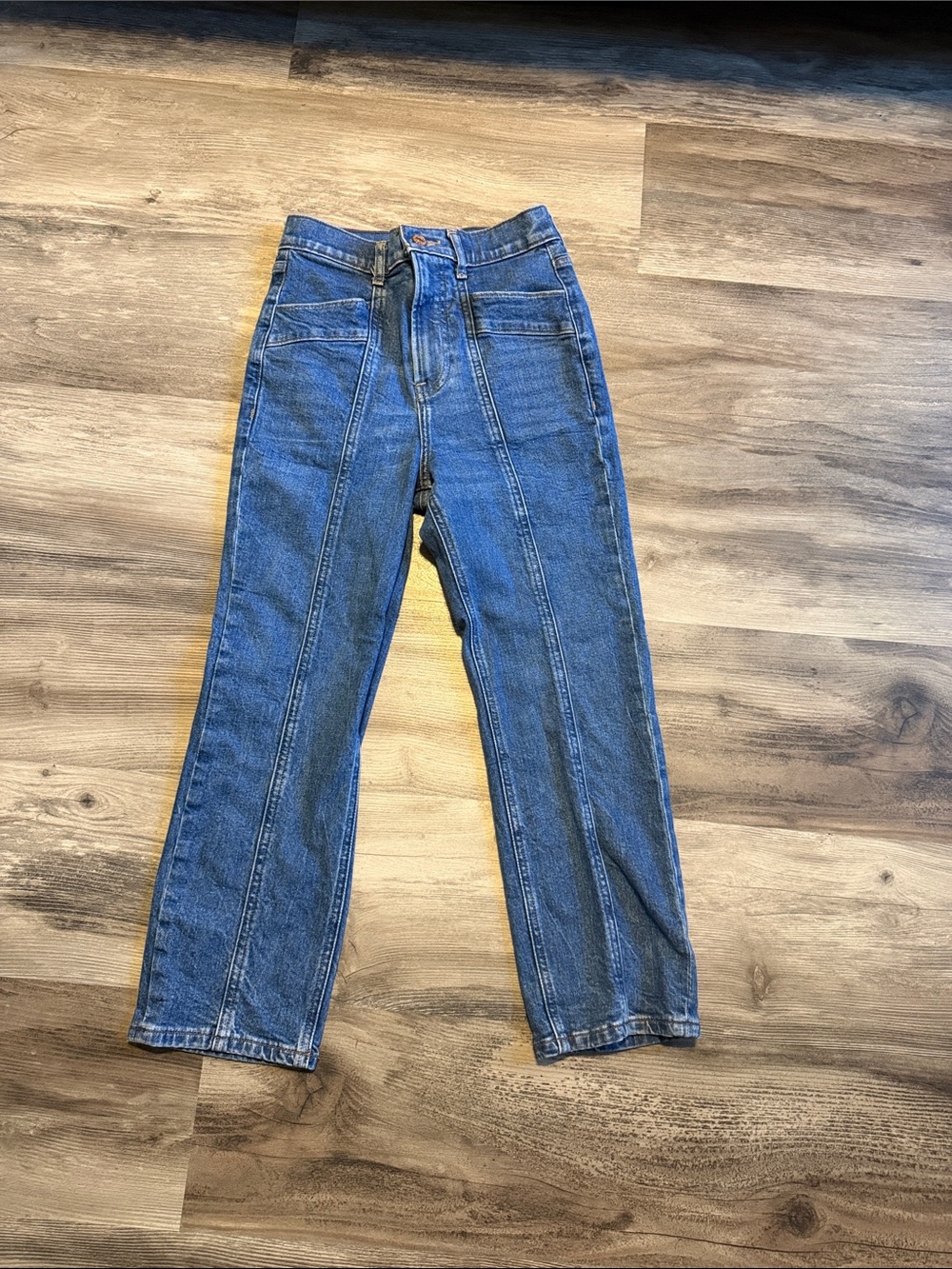 Express High-Rise Denim Cropped Jeans in Blue